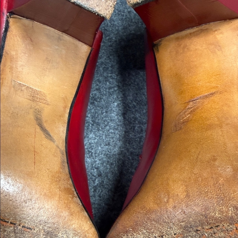 Vintage 1940’s Elegant Red Peep-Toe Heels by The Red Cross Shoe Corp - Picture 12 of 16